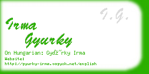 irma gyurky business card